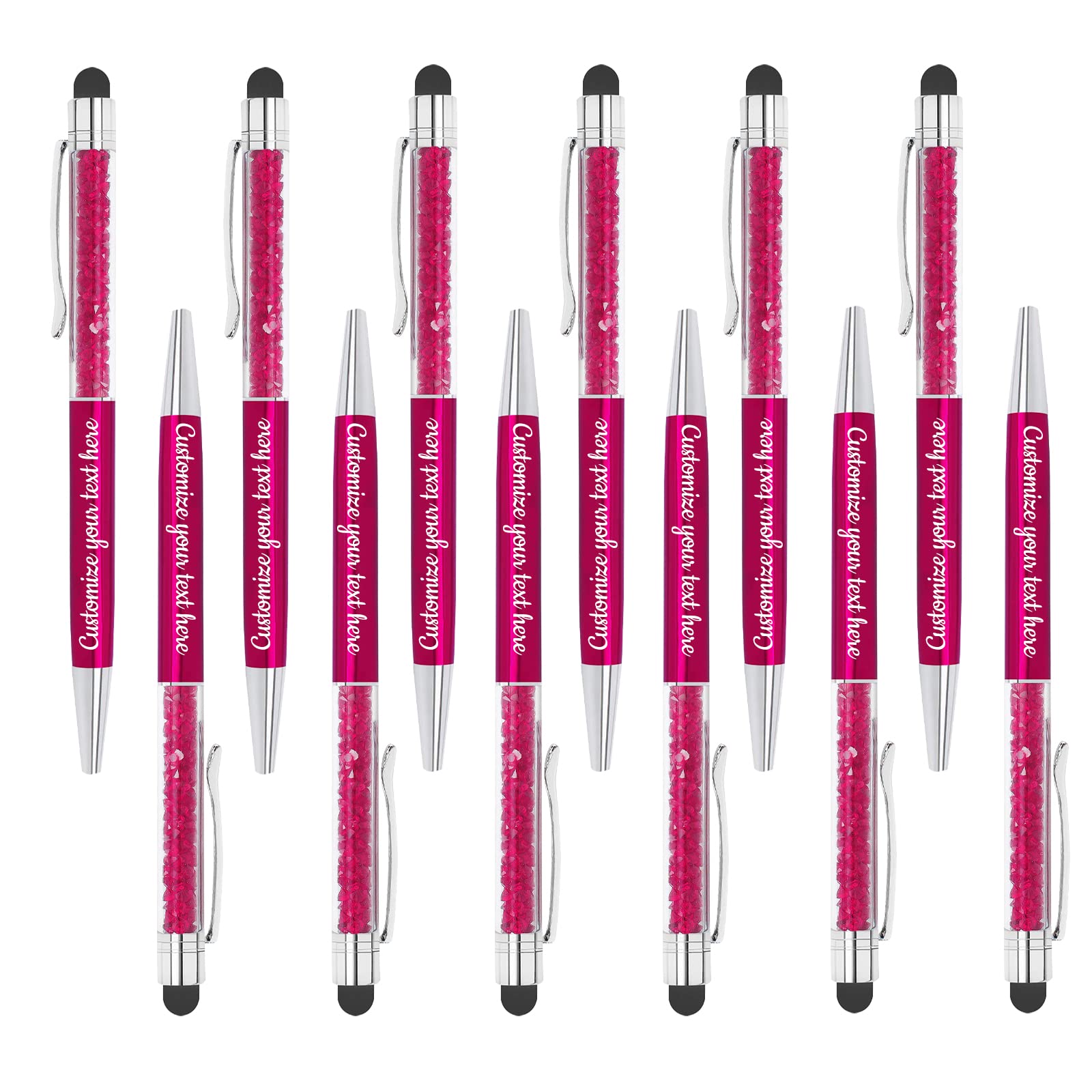 JIAWEI 300-Pack Crystal Crushed Diamond Ballpoint Pens - Elegant Engraved Signature Pens for Couples, Families, Graduations & Anniversaries - Perfect for Wedding Gifts, Office Use & Special Occasions