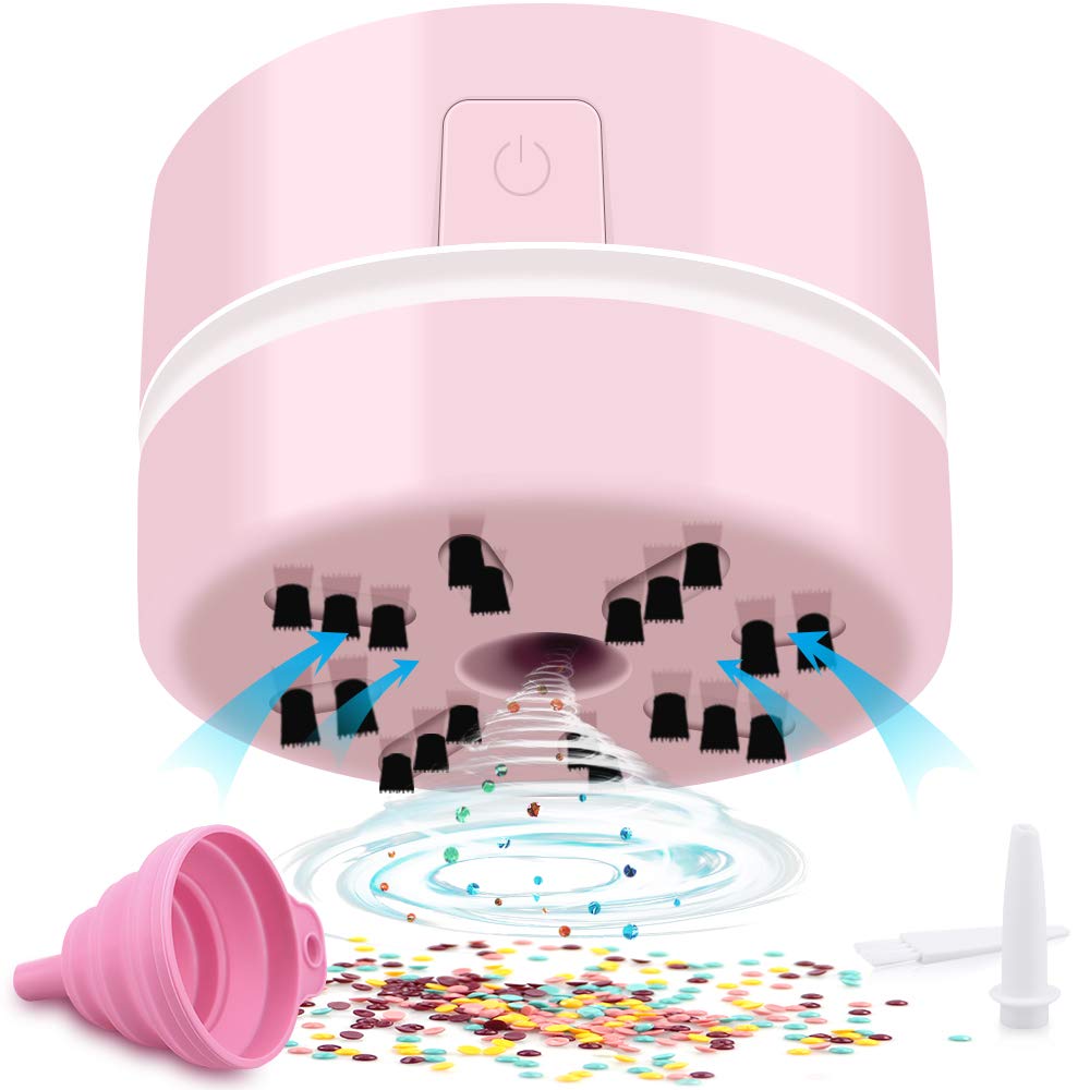 Premium Diamond Tools & Accessories - Handheld Mini Vacuum Cleaner for Desk, Jewelry & Diamonds (Pink) | Perfect for Home Office, Crafting & Jewelry Cleaning