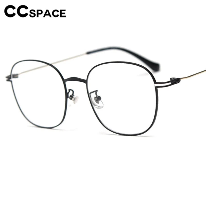 CCspace Unisex Full Rim Oval Square Titanium Eyeglasses - Lightweight Durable Frame for Men & Women - Perfect for Reading, Work & Daily Wear (Model 300722)