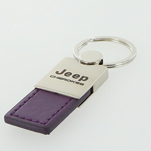 Premium Genuine Leather Keychain for Jeep Cherokee - Purple Gold Automotive Accessory | Durable Car Key Holder for Jeep Owners, Perfect Gift for Car Enthusiasts