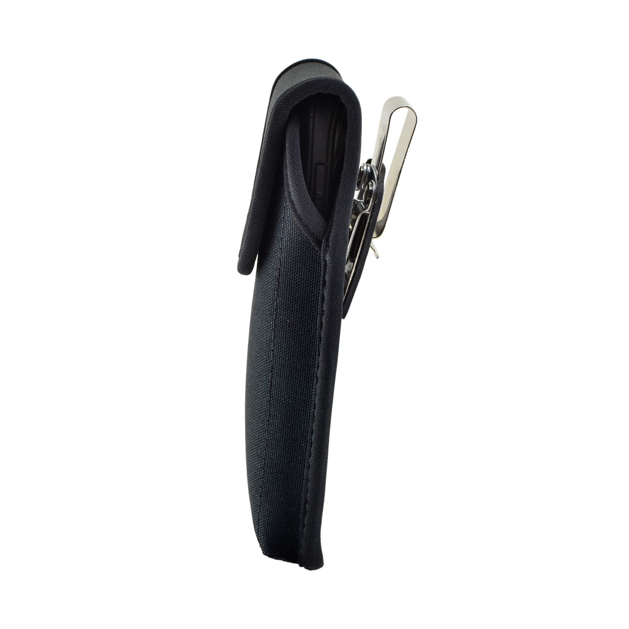Premium Nylon Phone Holster for Samsung Galaxy S25-S20 - Black Belt Clip Pouch for Phones with Bulky Cases - Durable Cell Phone Holder with Metal Clip - Perfect for Outdoor Activities, Work & Travel
