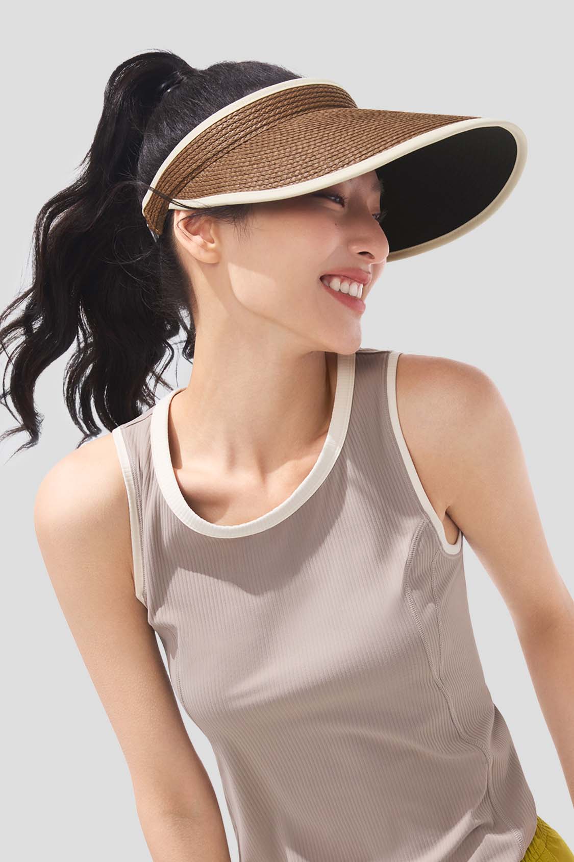 Guji Wide Brim Women's Sun Visor Hat UPF50+ for Outdoor Activities - Beach, Golf, Hiking & Gardening (BM569)