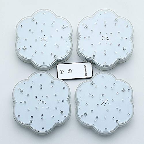 4 Pack White 6-Inch LED Vase Lights - Battery Operated Floral Centerpieces for Wedding, Reception, Party & Home Decor - Perfect for Table Decorations, Holiday Events and Romantic Ambiance