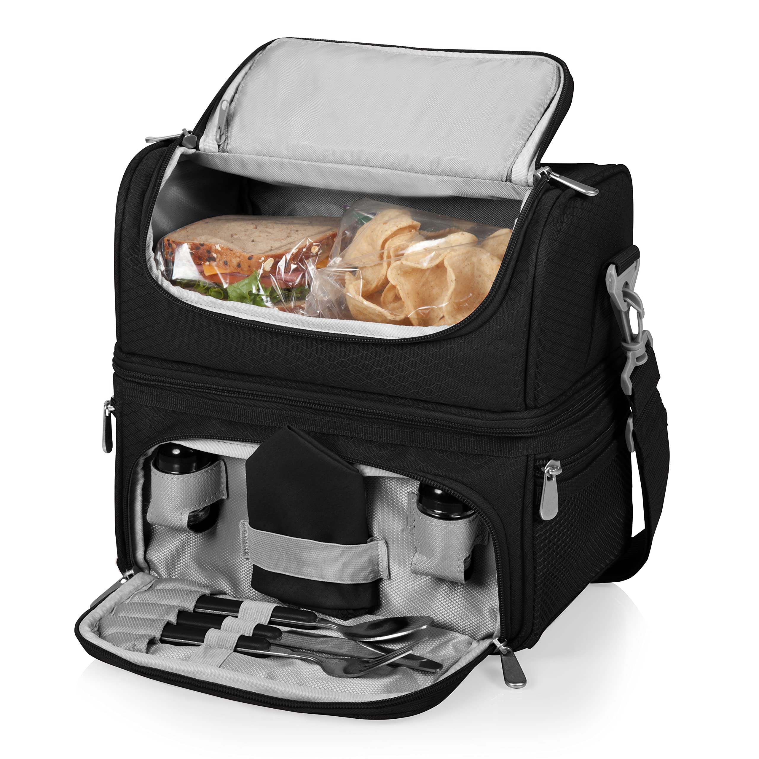 PICNIC TIME Black Pittsburgh Steelers Pranzo Insulated Lunch Tote Bag for Work, School & Tailgating - NFL Team Logo Cooler Lunchbox