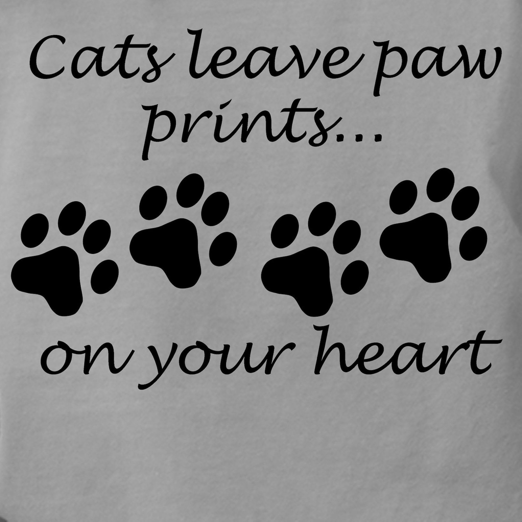 Women's Comfort Colors Cat Lover T-Shirt - 'Cats Leave Paw Prints On Your Heart' Graphic Tee - Soft Casual Shirt for Cat Owners, Pet Lovers & Everyday Wear