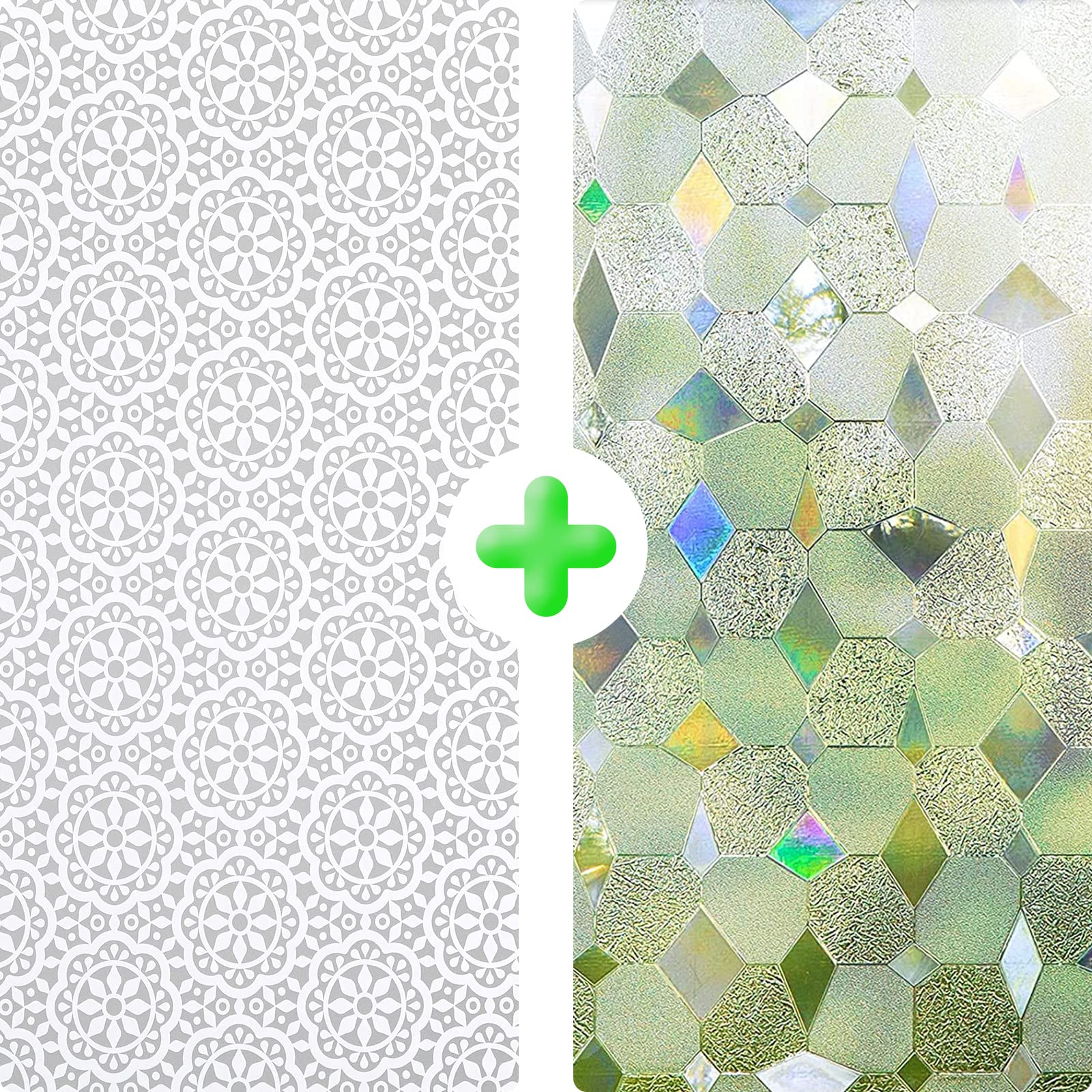 Static Cling Window Film - Non-Adhesive Snowflake & Flower Decorative Privacy Sticker for Glass, 17.7” x 78.7” - Perfect for Home, Office & Bathroom Windows - CAS103