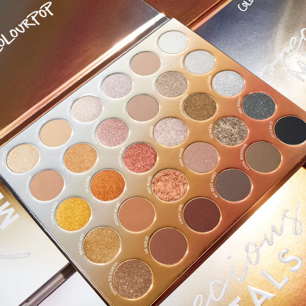 ColourPop Precious Metals Eyeshadow Palette - Highly Pigmented, Long-Lasting Metallic Shades for Everyday & Party Makeup | Perfect for Daytime Glam & Night Out Looks