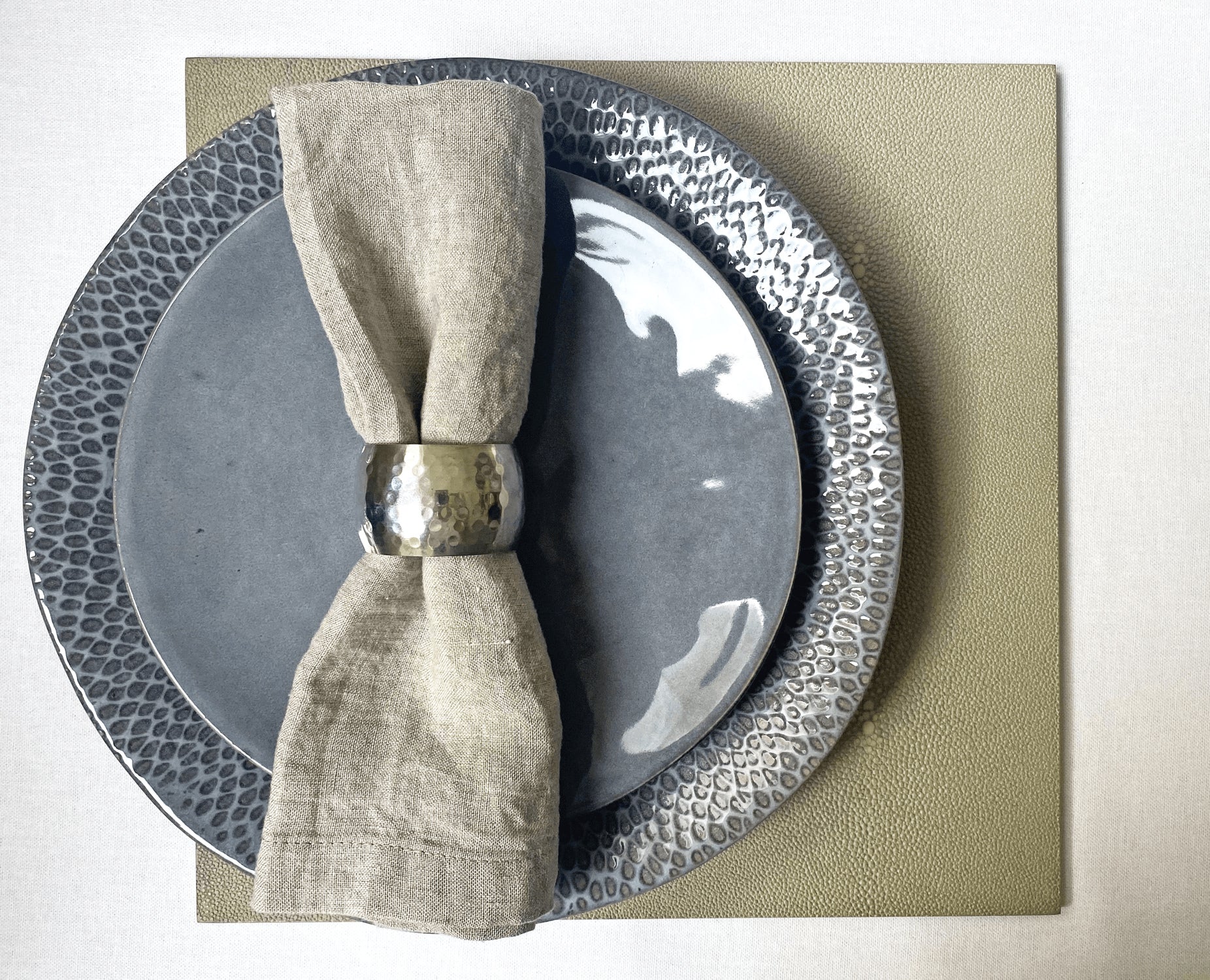 Premium Faux Shagreen Placemat Set - Waterproof & Heat Resistant Table Mats for Dining, Kitchen, and Party Decor - Natural Texture Home Accessories