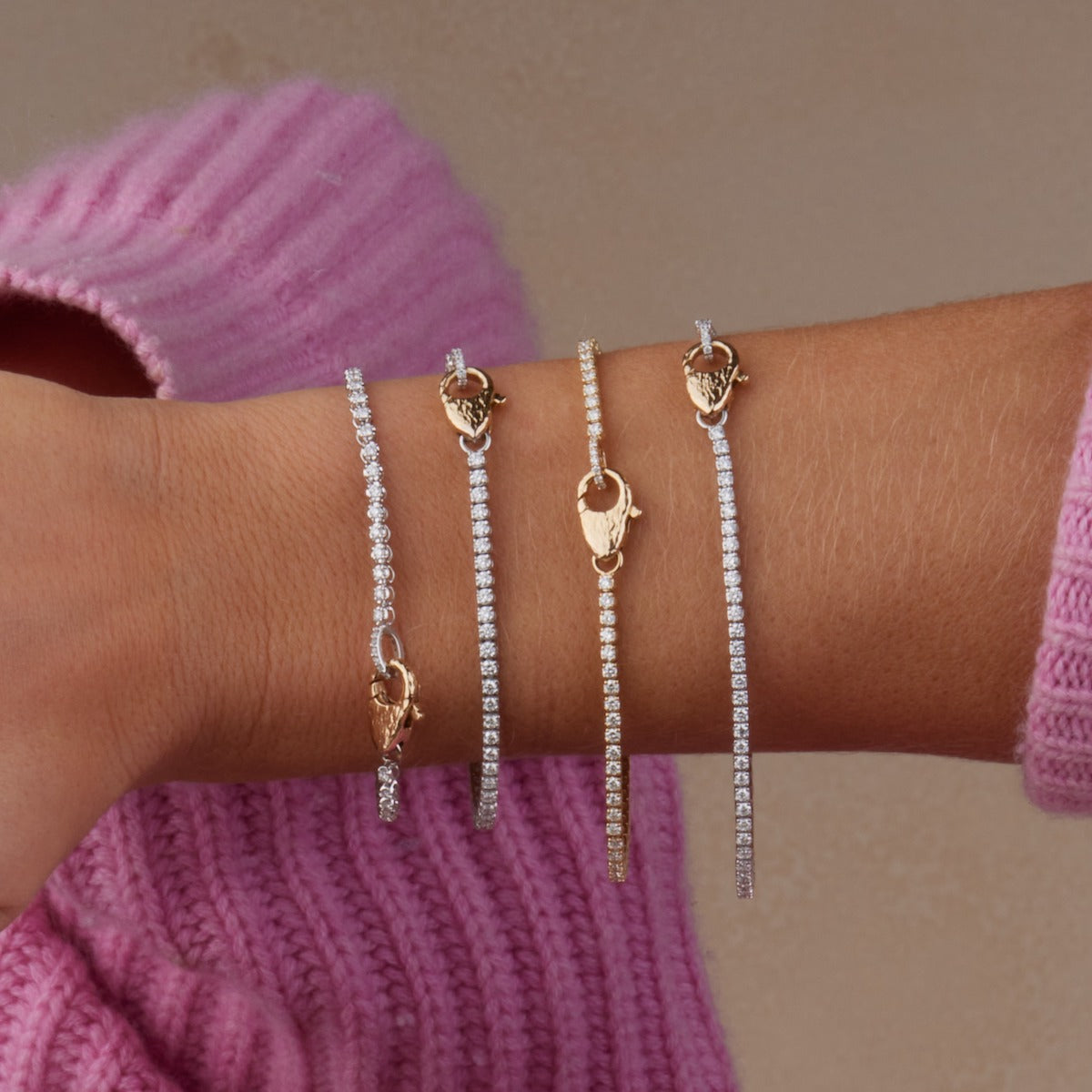 Elegant Petite Tennis Lock Bracelet for Women - Dainty Gold & Silver Chain Bracelet for Everyday Wear, Gifts & Special Occasions