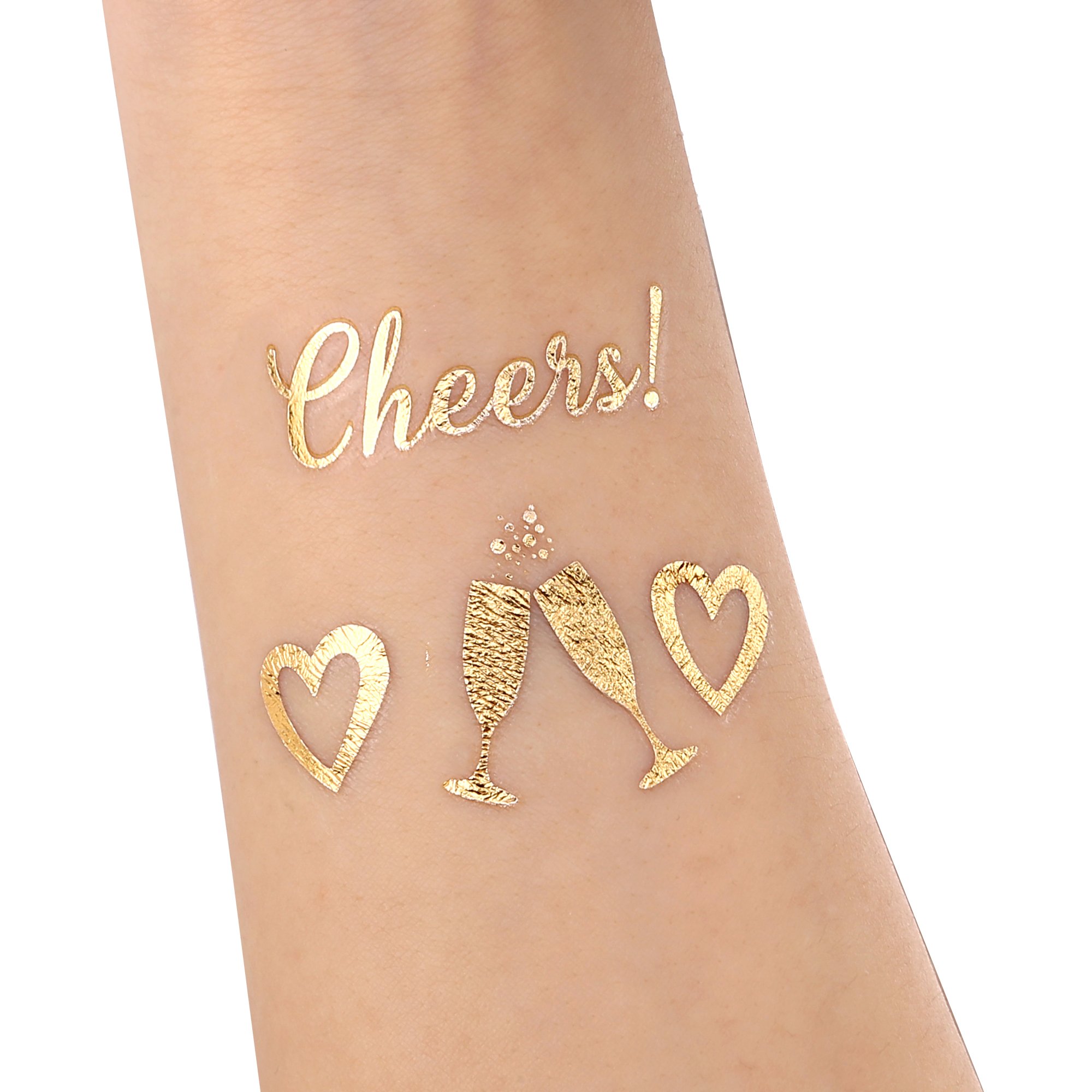 Konsait Metallic Temporary Tattoos for Girls - 32 Fun Birthday Designs (Birthday Girl, Birthday SQUAD, Cheers) - Perfect for Kids Birthday Parties, Celebration Favors & Party Bag Fillers - Great for Birthday Decorations, Photo Props & Themed Events