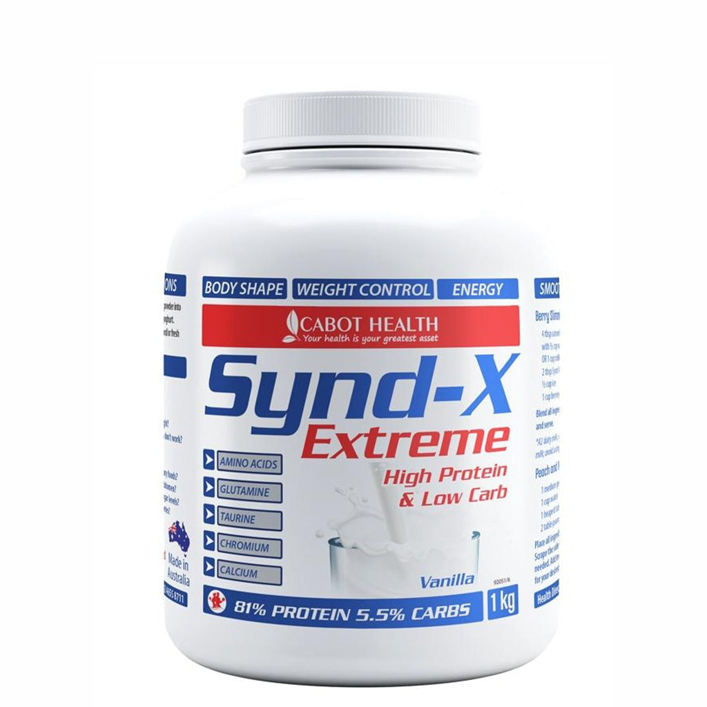 Cabot Health Synd X Extreme Protein Powder - Vanilla Flavor for Muscle Recovery & Weight Loss | Post-Workout & Meal Replacement Supplement