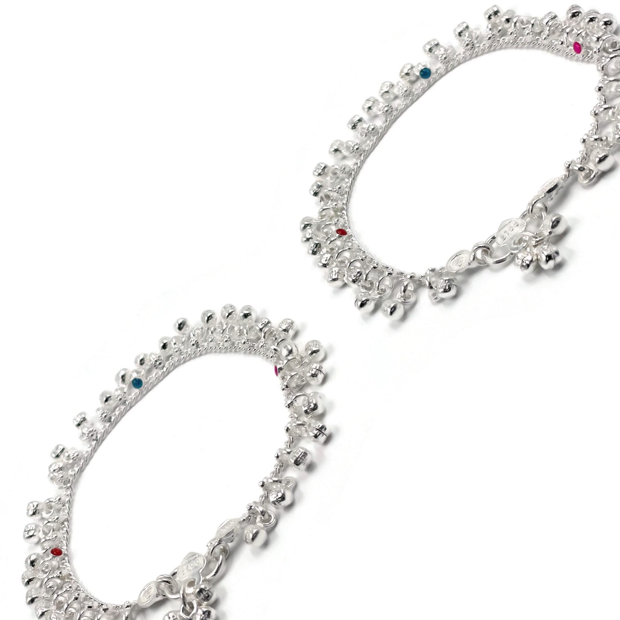 700 Silver Traditional Bell Anklet - Style#24 | Handcrafted Sterling Silver Foot Jewelry with Charming Bells for Women | Perfect for Boho, Festival, and Everyday Wear