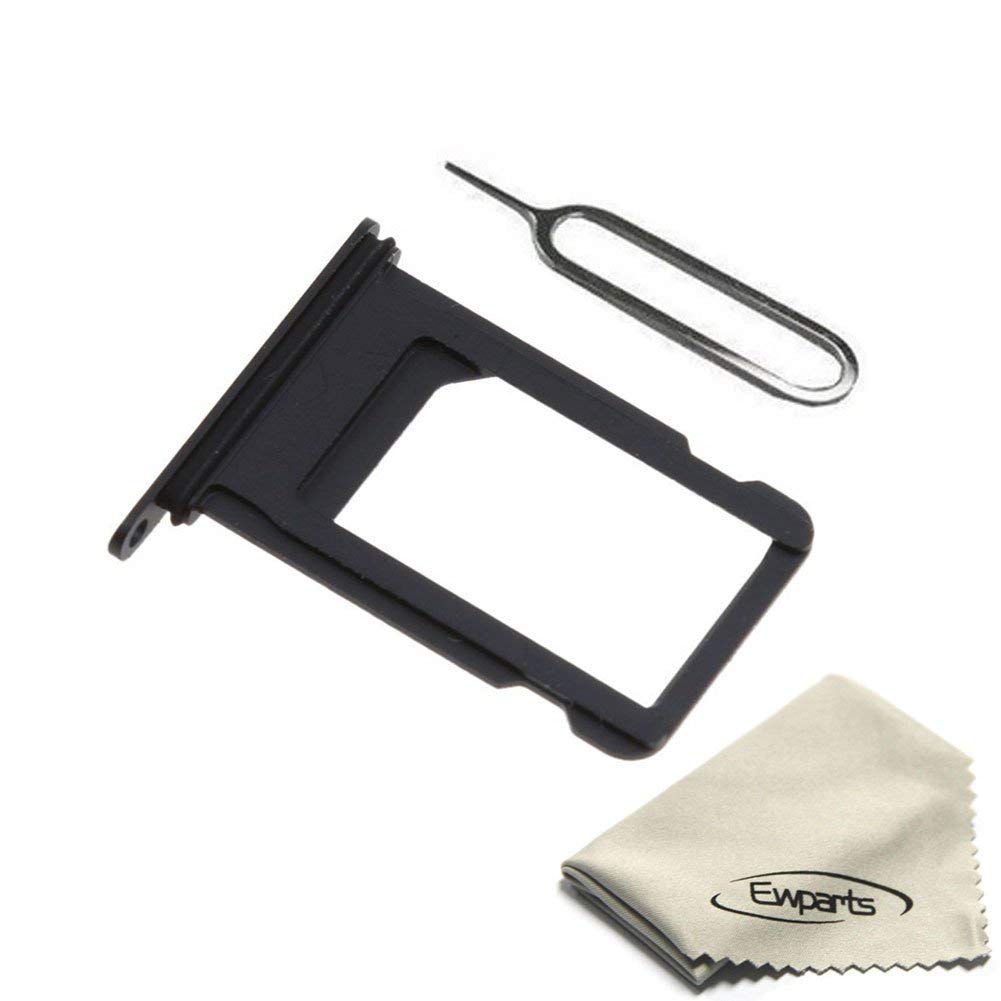 Original iPhone 8 Plus SIM Card Tray Replacement - Black SIM Card Holder Slot by EWPARTS | Perfect for DIY Phone Repairs & SIM Card Swaps