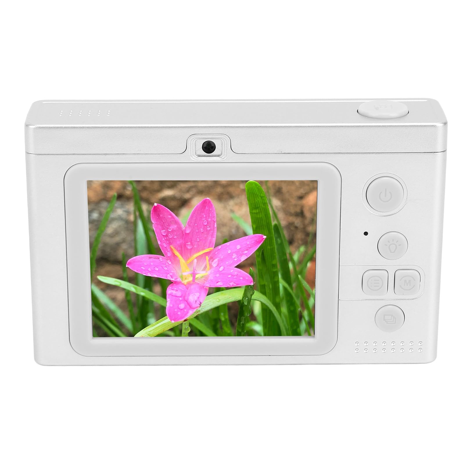 50MP HD Digital Camera with 1080P Video & 8X Zoom - Dual Lens Camera with Creative Filters, Built-in Games & MP3 Player - Perfect for Kids Photography, Travel & Vlogging - Fast Type-C Charging (Silver)