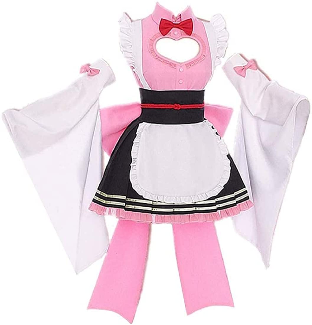 Anime Demon Slayer Cosplay Costume - Kimetsu no Yaiba Maid Lolita Dress Full Set | Japanese Manga Character Outfit for Halloween, Convention & Roleplay
