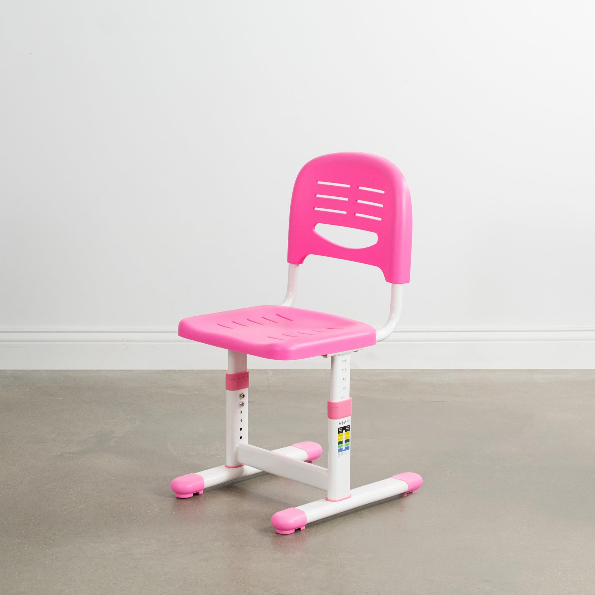 VIVO Height Adjustable Kids Desk Chair - Ergonomic Children's Study Chair with Back Support, Pink (DESK-V201P-CH) - Perfect for Homeschooling, Online Learning & Playroom Activities
