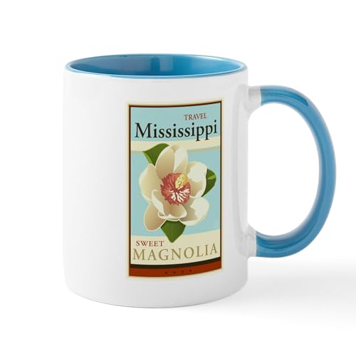 White/Blue Inside - Travel Mississippi Mug
