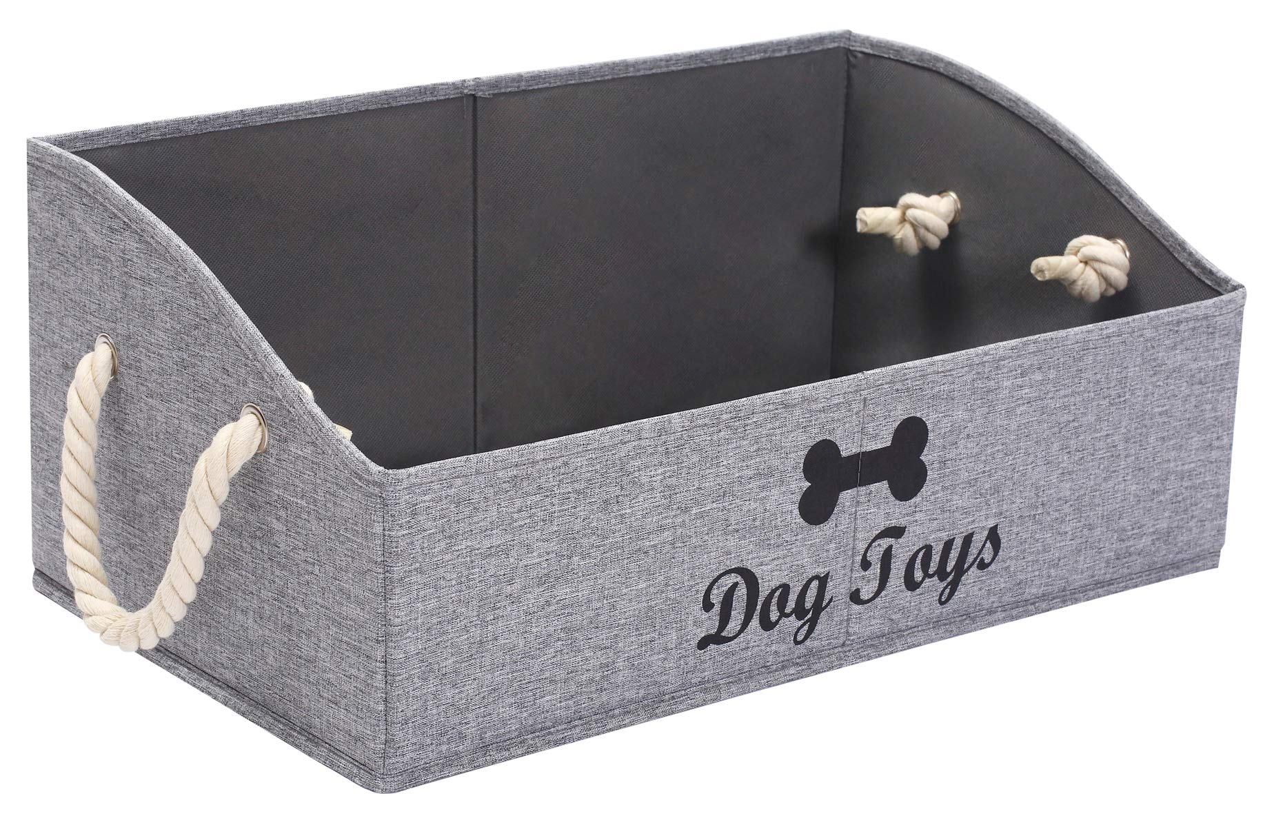 Morezi Large Dog Toy Storage Bin - Shallow Puppy Toy Basket for Living Room, Playroom & Closet - Home Organization Pet Supplies (Snow Gray) - Perfect for Storing Chew Toys, Plush Toys & Dog Accessories