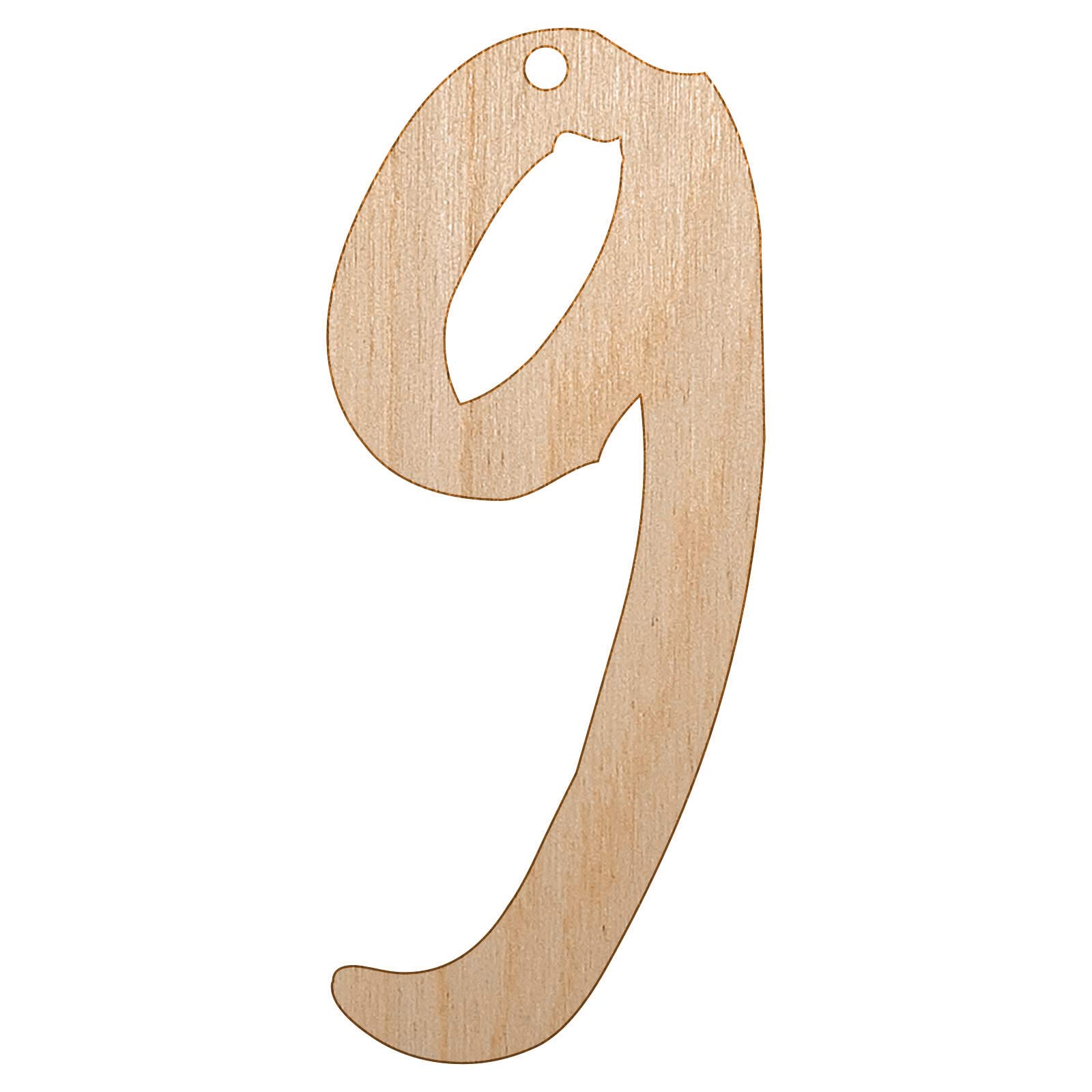 Sniggle Sloth Number 9 Felt Marker Font Wood Ornament - Unfinished DIY Christmas Tree Decoration with Pre-Drilled Holes | Perfect for Holiday Crafts, Gift Making & Festive Home Decor