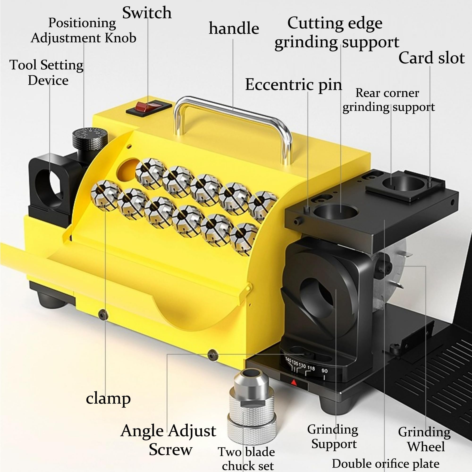 Industrial Drill Bit Grinding Machine & Sharpener for ф3-ф13mm Bits | 13D Angle Grinder | Perfect for Metalworking, Woodworking & DIY Projects