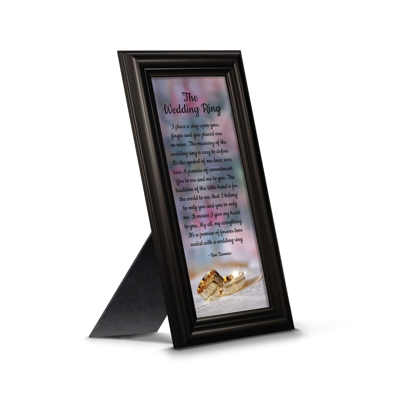 Crossroads Home Décor The Wedding Ring Picture Frame - Romantic Keepsake Gift for Couples, Anniversaries & True Love - Perfect for Wedding Photos, Bedroom Décor & Heartfelt Moments (7416B)