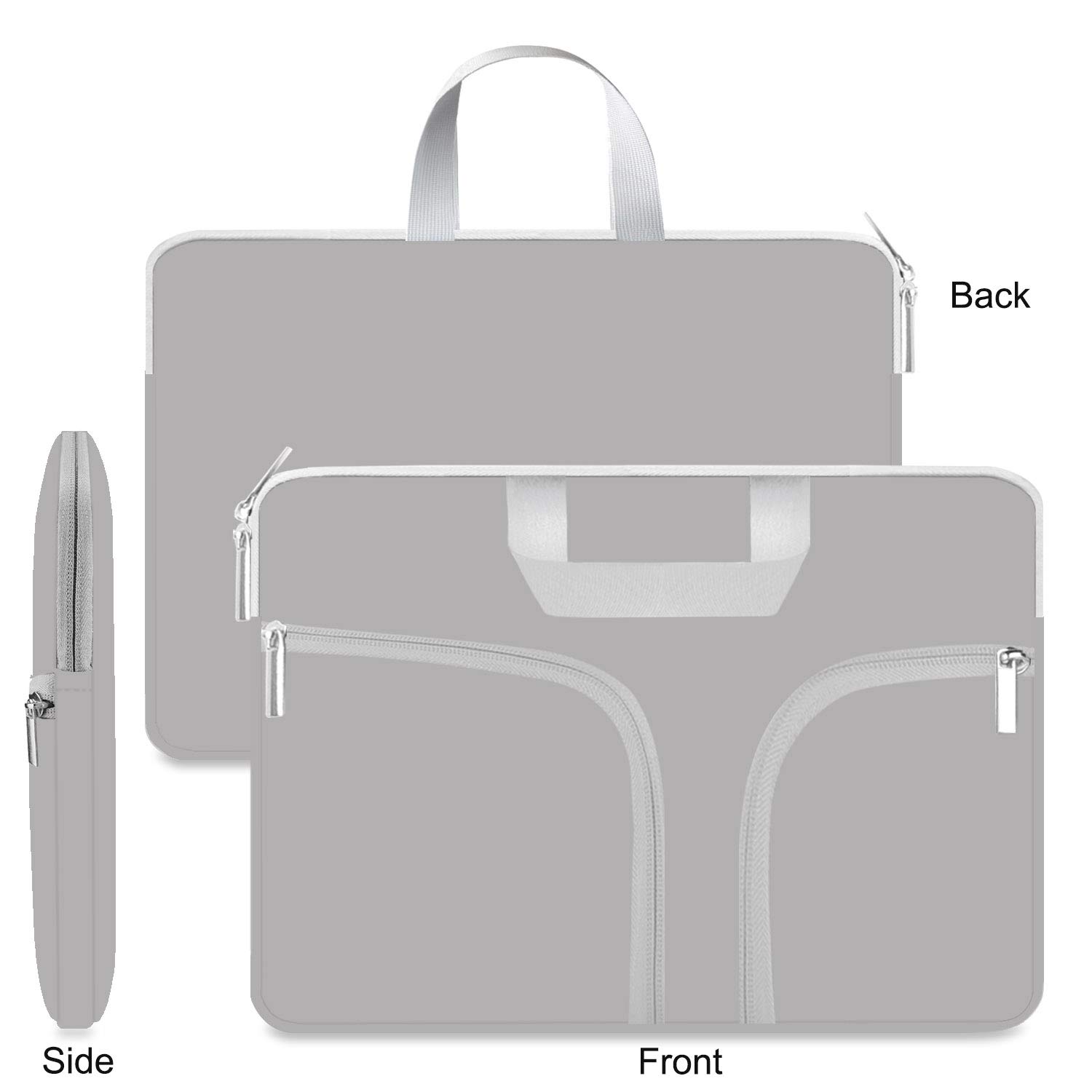 Premium HESTECH Neoprene Laptop Sleeve Case for 11.6-12.3 Inch Chromebooks - Protective Cover for Acer R11, HP Stream, Samsung, Surface X/7/6/5/4/3/Go, MacBook Air/Pro M2 M1 - Light Grey | Perfect for Work, School & Travel