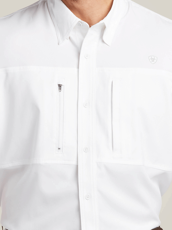 Ariat Men's VentTEK Classic Fit Shirt - Breathable Performance Shirt for Outdoor Work & Casual Wear - White (Style 10034962) | Ideal for Ranch Work, Hiking & Everyday Comfort