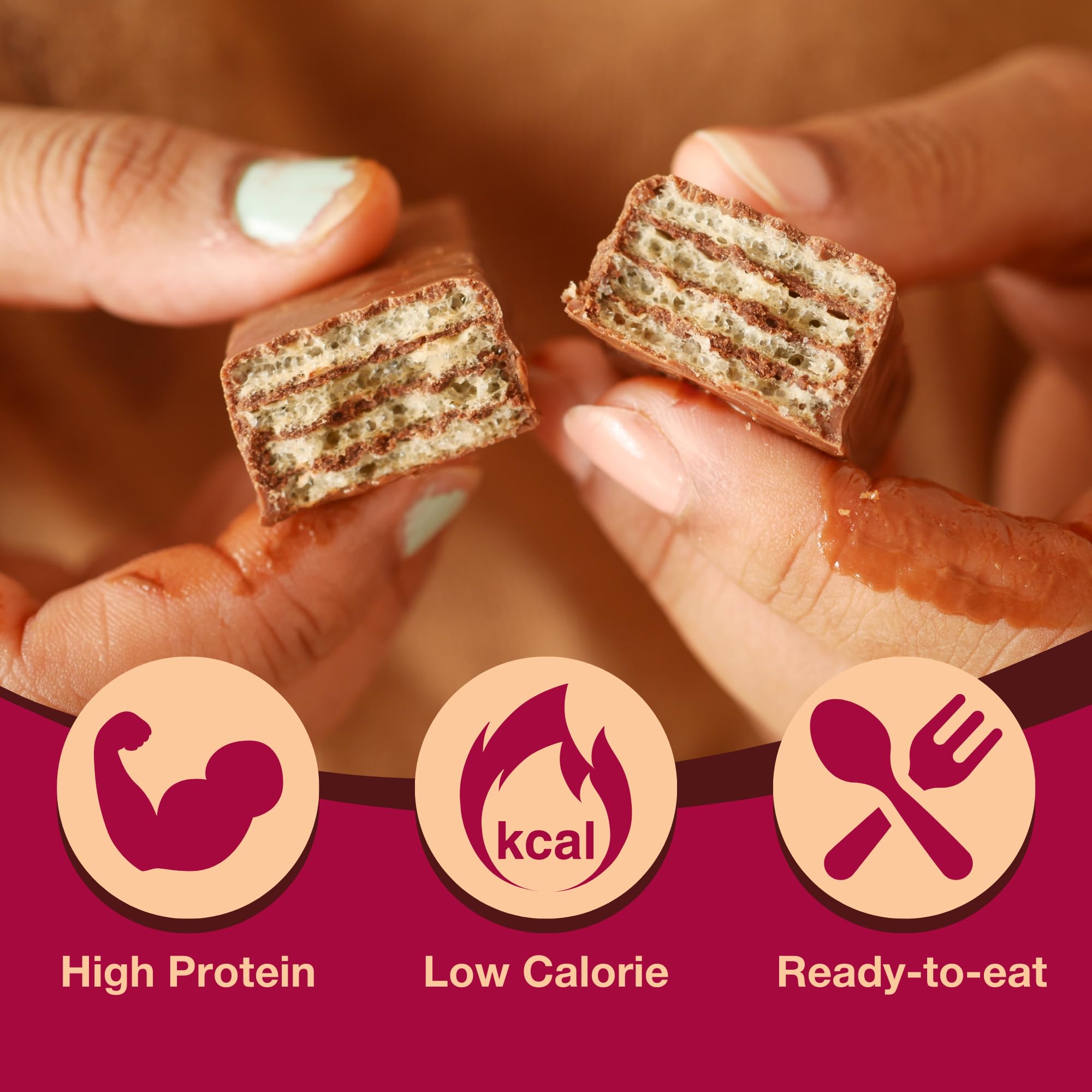 ProtiDIET Protein Butterscotch & Sea Salt Wafer Bars - 10g High Protein, Low Sugar, Keto Friendly - Healthy Meal Replacement & Snacks for Weight Loss, Gym, Office - 7 Pack Protein Bars for Adults
