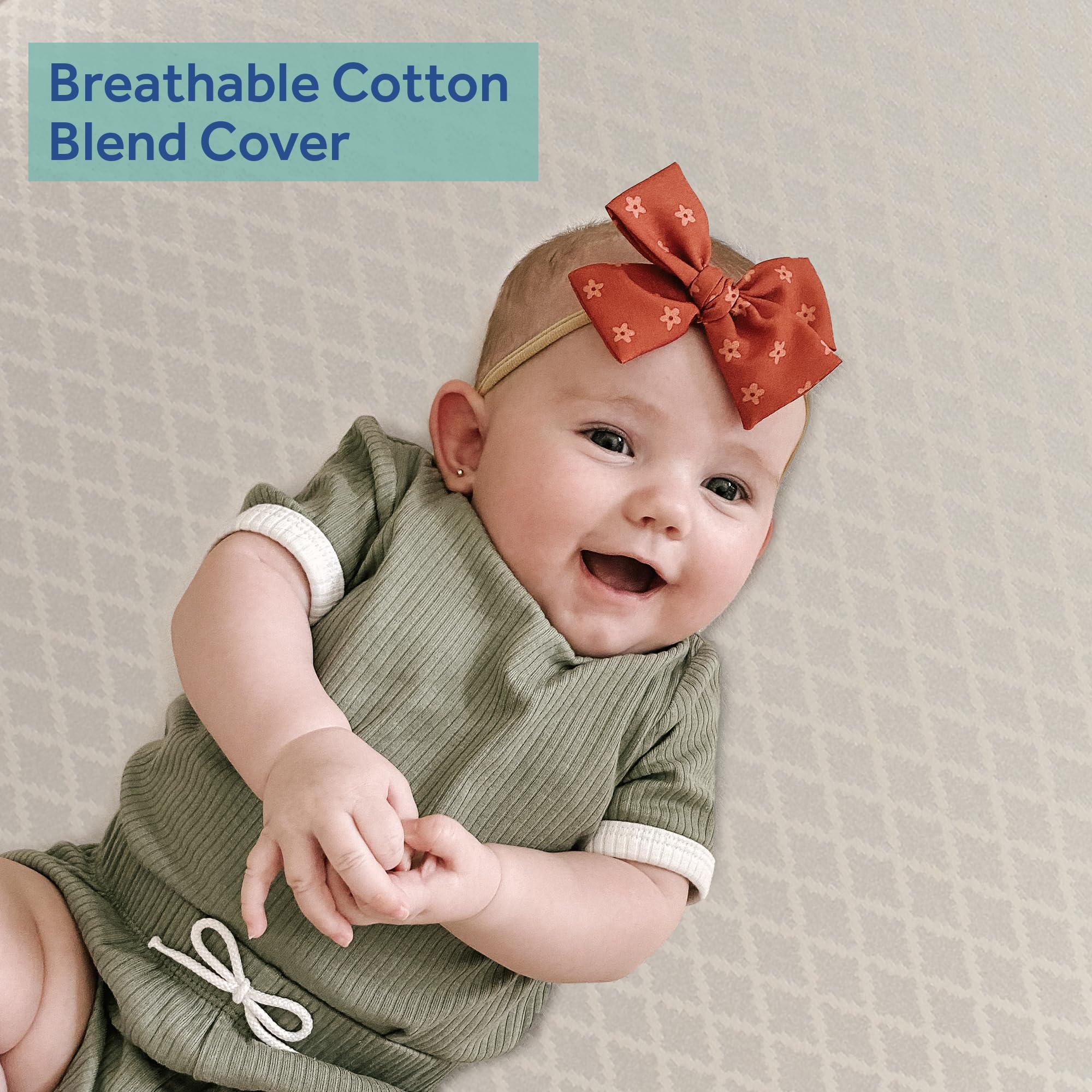 Sealy Baby Posturepedic Grow Breathable 2-Stage Waterproof Crib Mattress & Toddler Bed - Non-Toxic Cotton Cover, GREENGUARD Gold Certified, Safety Tested, Made in USA (52