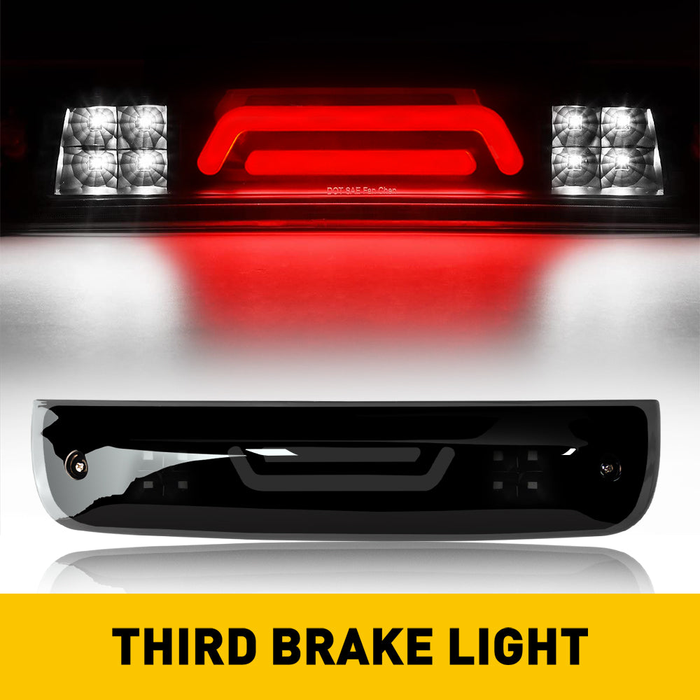 2009-2018 Dodge Ram 1500/2500/3500 3rd Brake Light LED Cargo Lamp Replacement - Black Housing with Smoke Lens for Enhanced Visibility & Style | Perfect for Off-Roading, Night Driving & Truck Customization