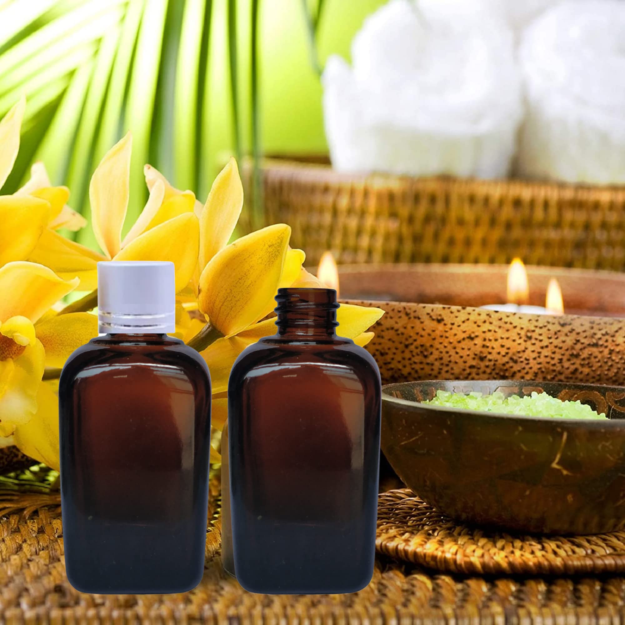 Refillable 15ml Amber Glass Bottles with Silver Cap & Dropper - Pack of 2, Square Cosmetic Containers for Essential Oils, Serums, DIY Skincare | Perfect for Travel, Home Spa & Beauty Storage