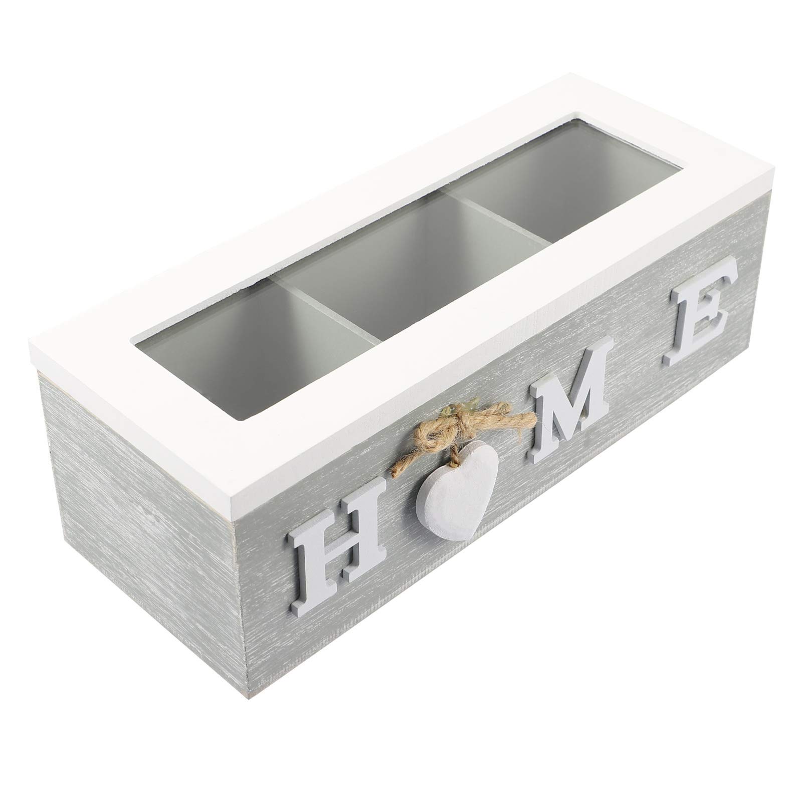 Premium Wooden Tea Box Organizer - Natural Tea Bag Storage Chest, Farmhouse Style Desktop Tea Holder for Home & Office - Perfect for Tea Lovers, Kitchen Countertop & Dining Room Decor