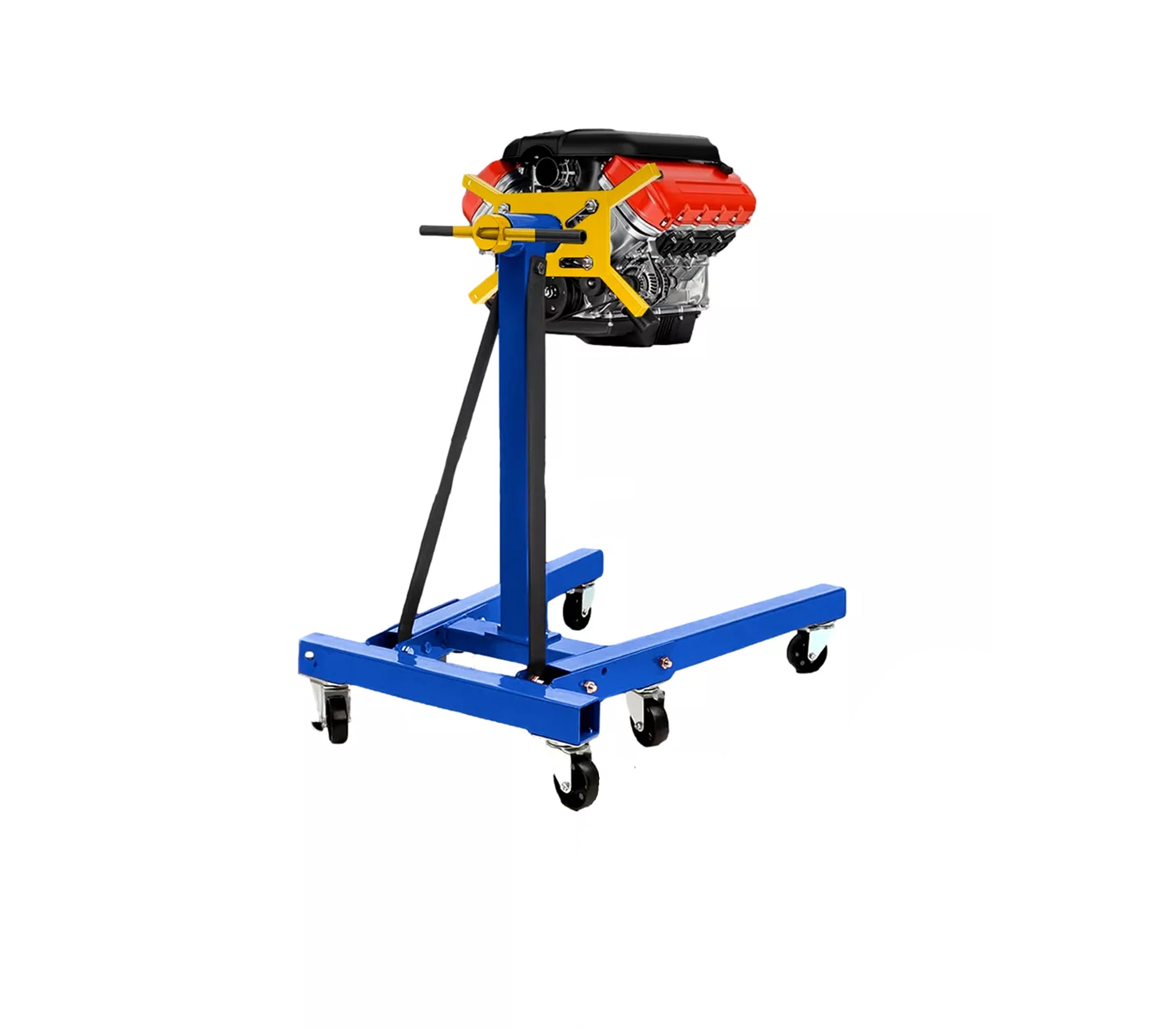 TH62001 Blue Roccia Hydraulic Engine Crane - Heavy Duty Car Hoist for Auto Repair, Garage, and Workshop Use