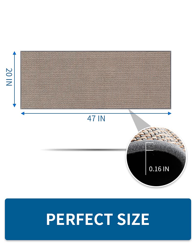 Non-Slip Washable Kitchen Rugs - Absorbent Anti-Fatigue Floor Mats for Sink Area, Cooking Station & High Traffic Zones (Grey, 20