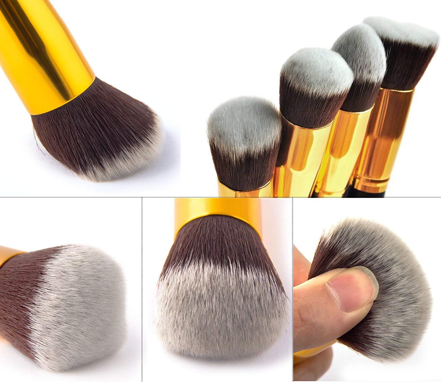 Sunaina 10-Piece Professional Makeup Brush Set - Soft Bristle Black Brushes for Foundation, Powder, Contour & Face Makeup | Complete Cosmetic Brush Kit for Everyday Makeup & Professional Use