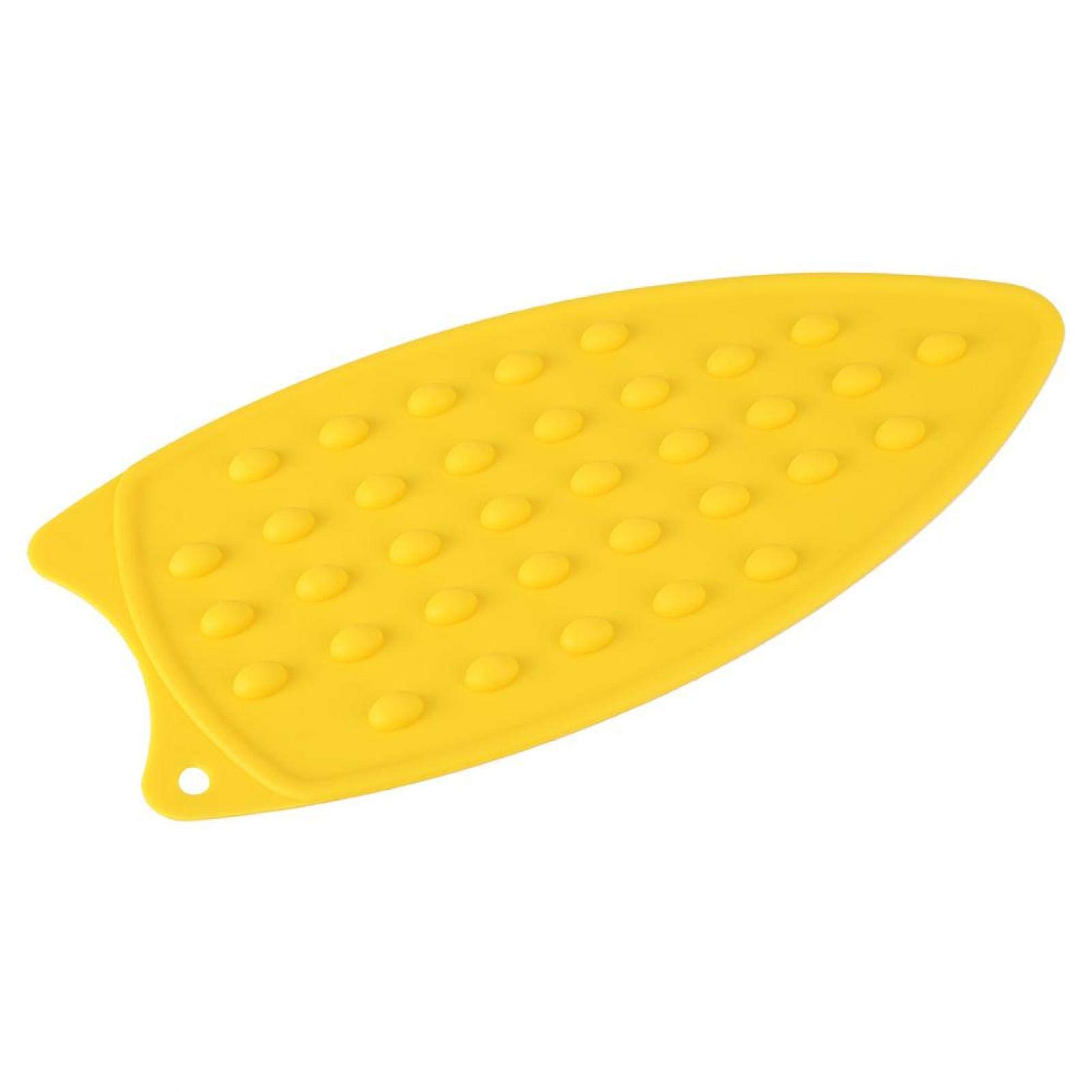 Ahdaskoo Iron Rest Pad - Heat Resistant Silicone Ironing Mat, Anti-Slip Thick Iron Holder for Table Protection, Yellow Hot Iron Safety Pad - Perfect for Home Laundry, Crafting & Quilting Projects