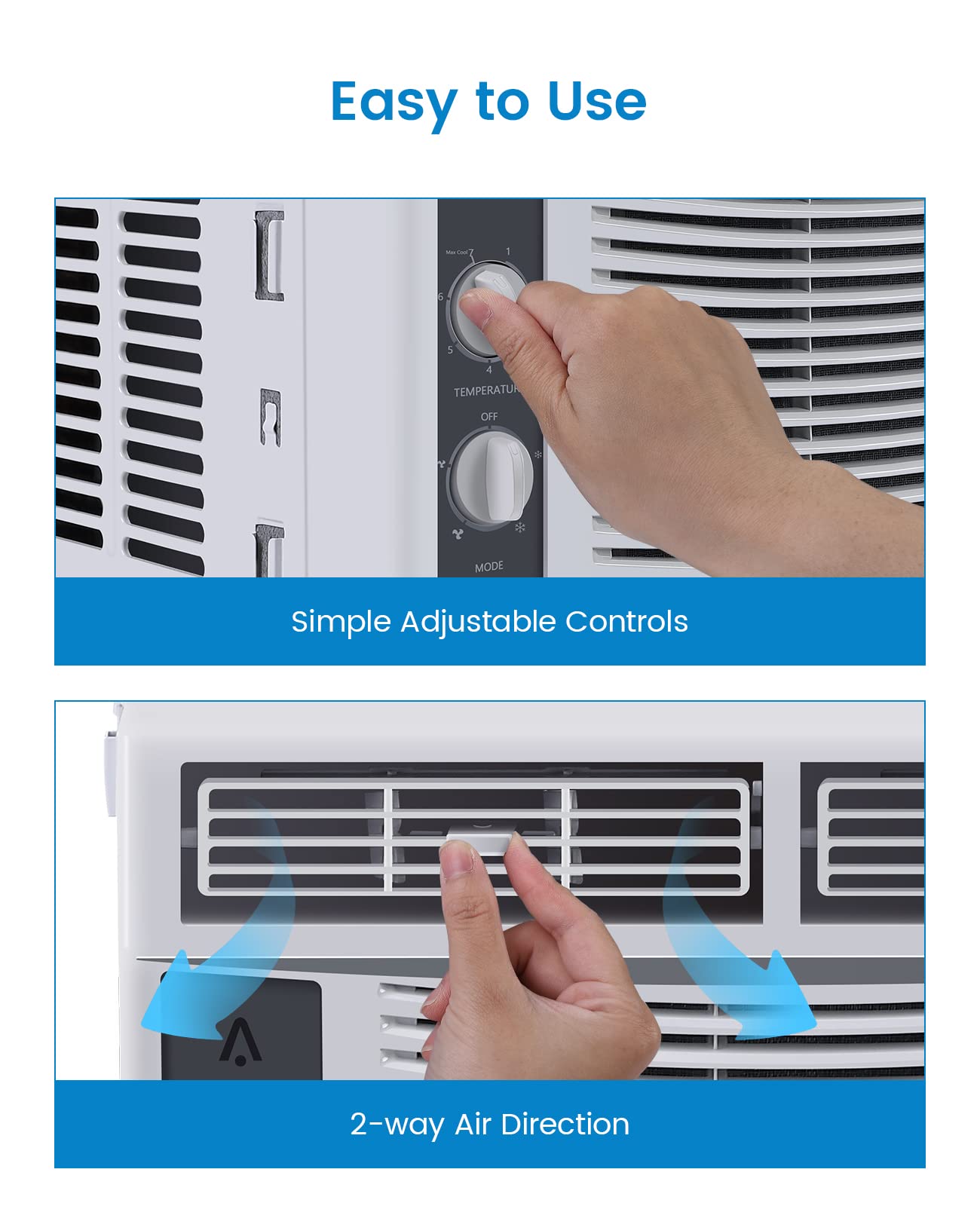 Energy Efficient White Window Air Conditioner - Cool & Quiet AC Unit for Home, Office, Bedroom - Easy Installation & Remote Control (Ideal for Small to Medium Rooms)