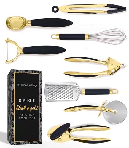8 PC Black & Gold