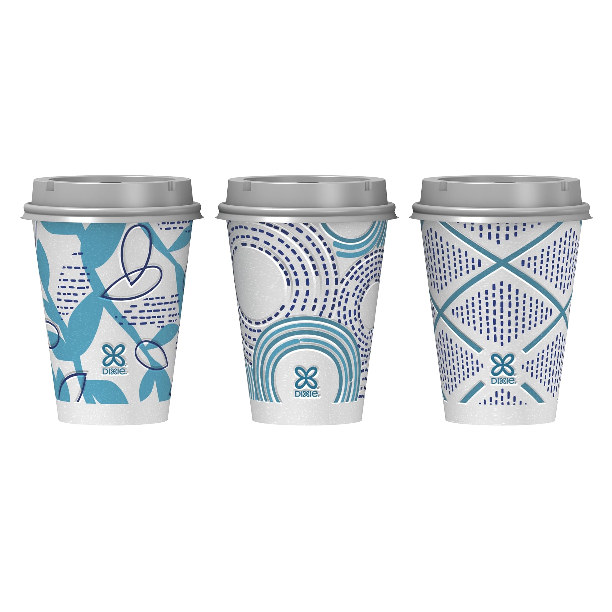 Dixie To Go Medium 12 Oz Paper Coffee Cups with Lids - 66 Count Disposable Hot Drink Cups for Coffee, Tea & Hot Chocolate - Perfect for Office, Travel & Outdoor Use