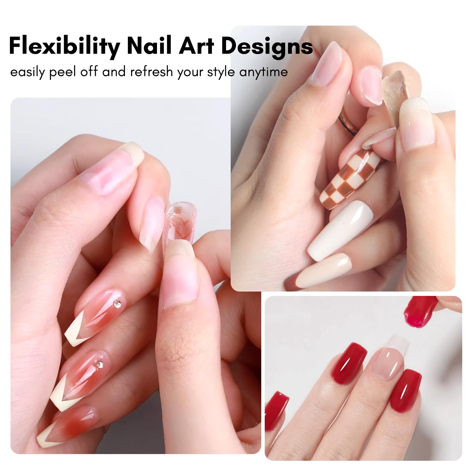 Makartt 15ml No Wipe Gel Top Coat & Peel Off Base Coat Set - 2Pcs Shine Finish Long Lasting UV LED Nail Polish for DIY Manicure | Salon Quality, Easy Soak Off, No Filing Required | Perfect for Home Nail Art, Professional Nail Salons & Gift Giving