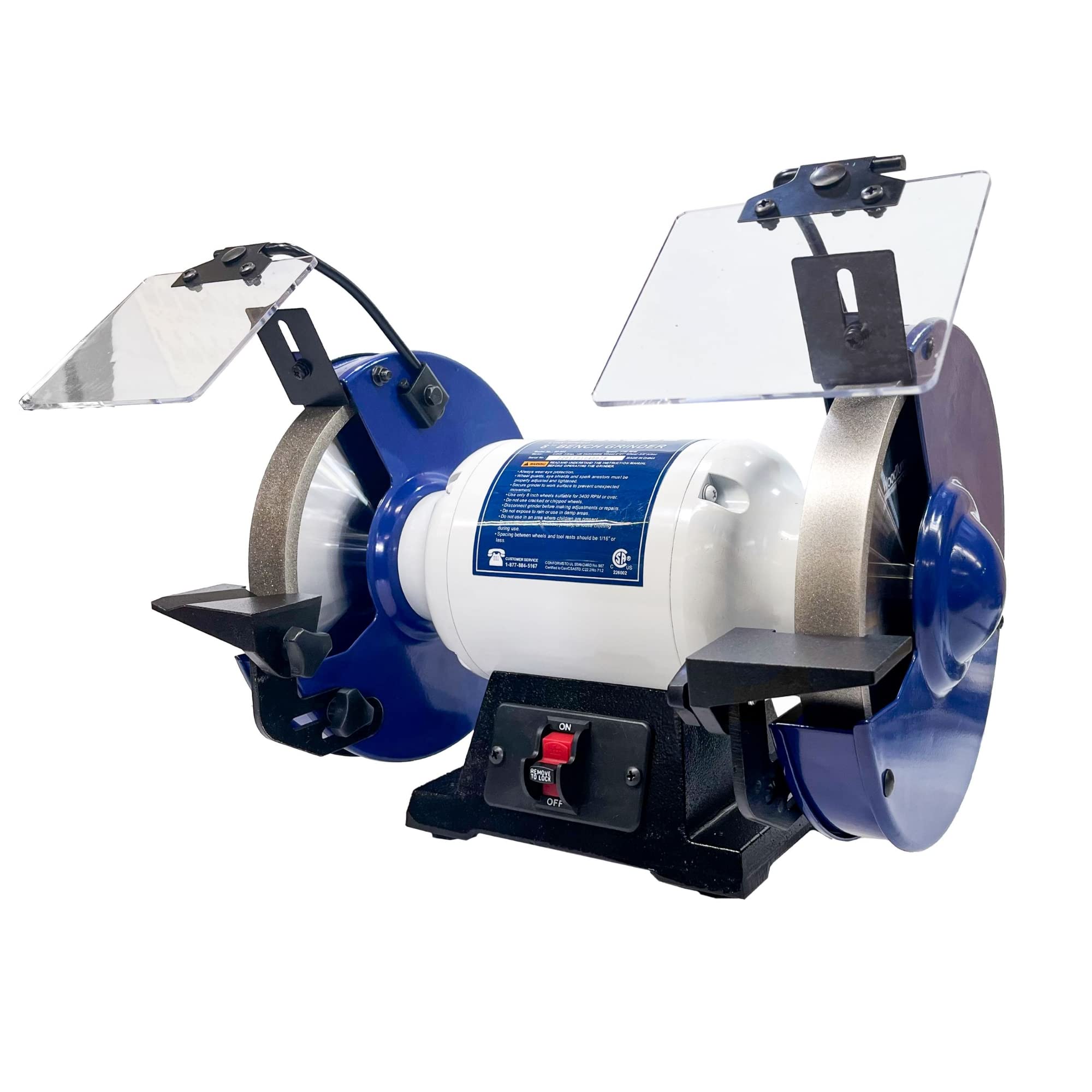 RIKON 80-805 1/2 HP Slow Speed Bench Grinder with 2 Spartan CBN Wheels (180# & 350 Grit) - Perfect for Woodturning, Sharpening Tools & Knife Making