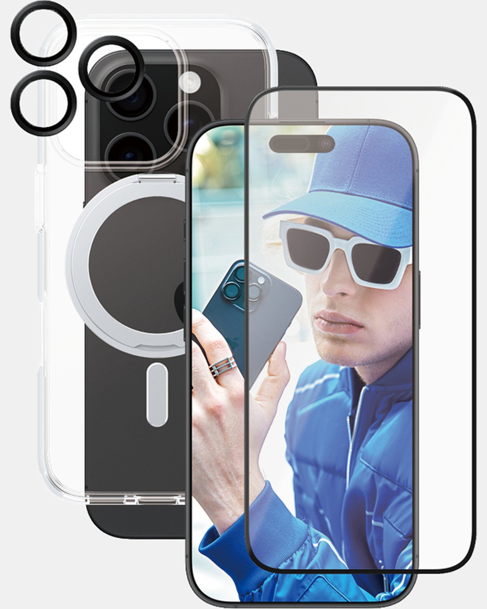 PanzerGlass CARE 3-in-1 Ceramic Screen Protector for iPhone 16 Pro - Anti-Scratch, Anti-Fingerprint, HD Clear - Perfect for Work, Travel & Everyday Protection