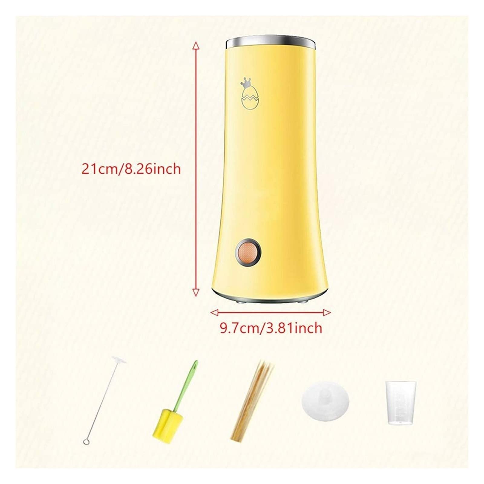 Automatic Electric Egg Roll Maker Machine - Mini Omelette Cup Cooker with 100 Bamboo Sticks (Yellow) for Breakfast, Snacks, and Party Food Preparation