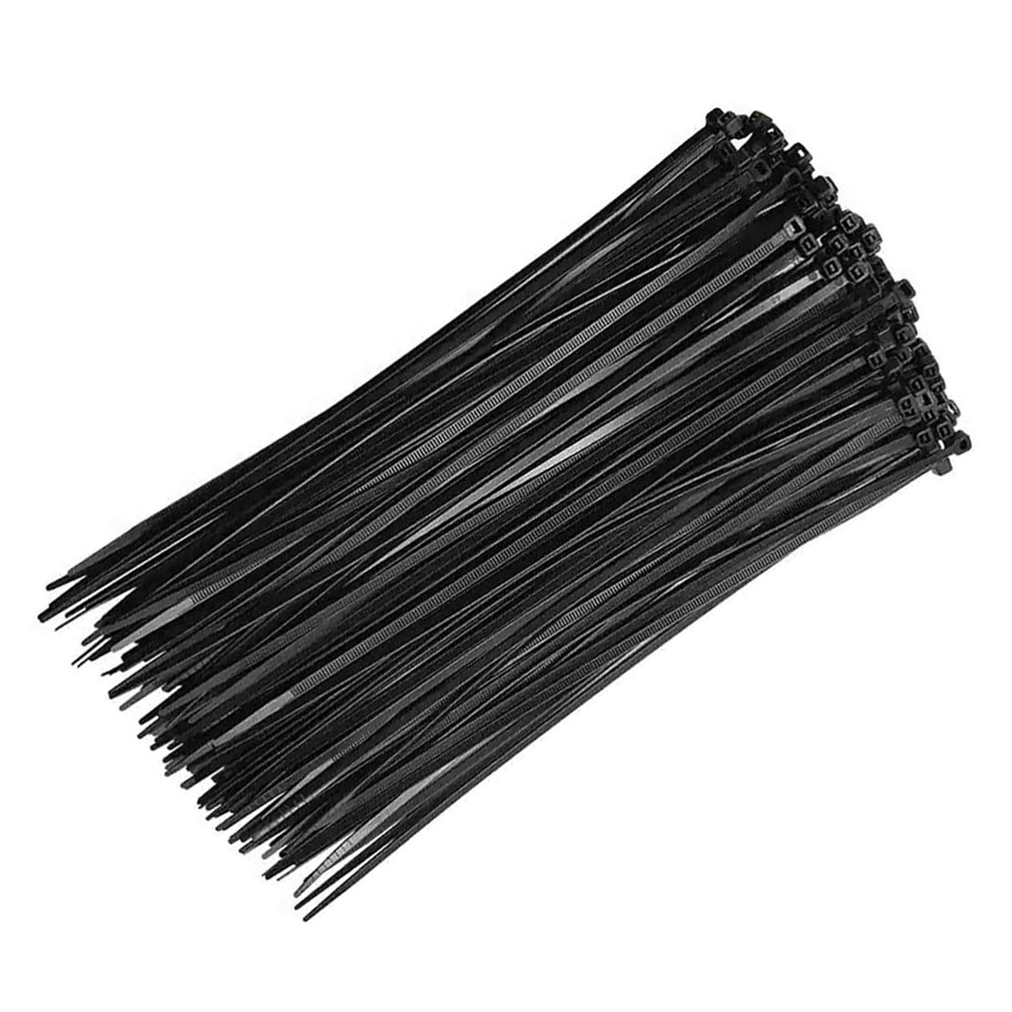 Heavy Duty 14-Inch Black Nylon Cable Ties (100-Pack) - 120 LB Tensile Strength Self-Locking Zip Ties for Home, Office, Garage & Workshop - Indoor/Outdoor Use for Organizing Wires, Bundling Cables & Securing Items