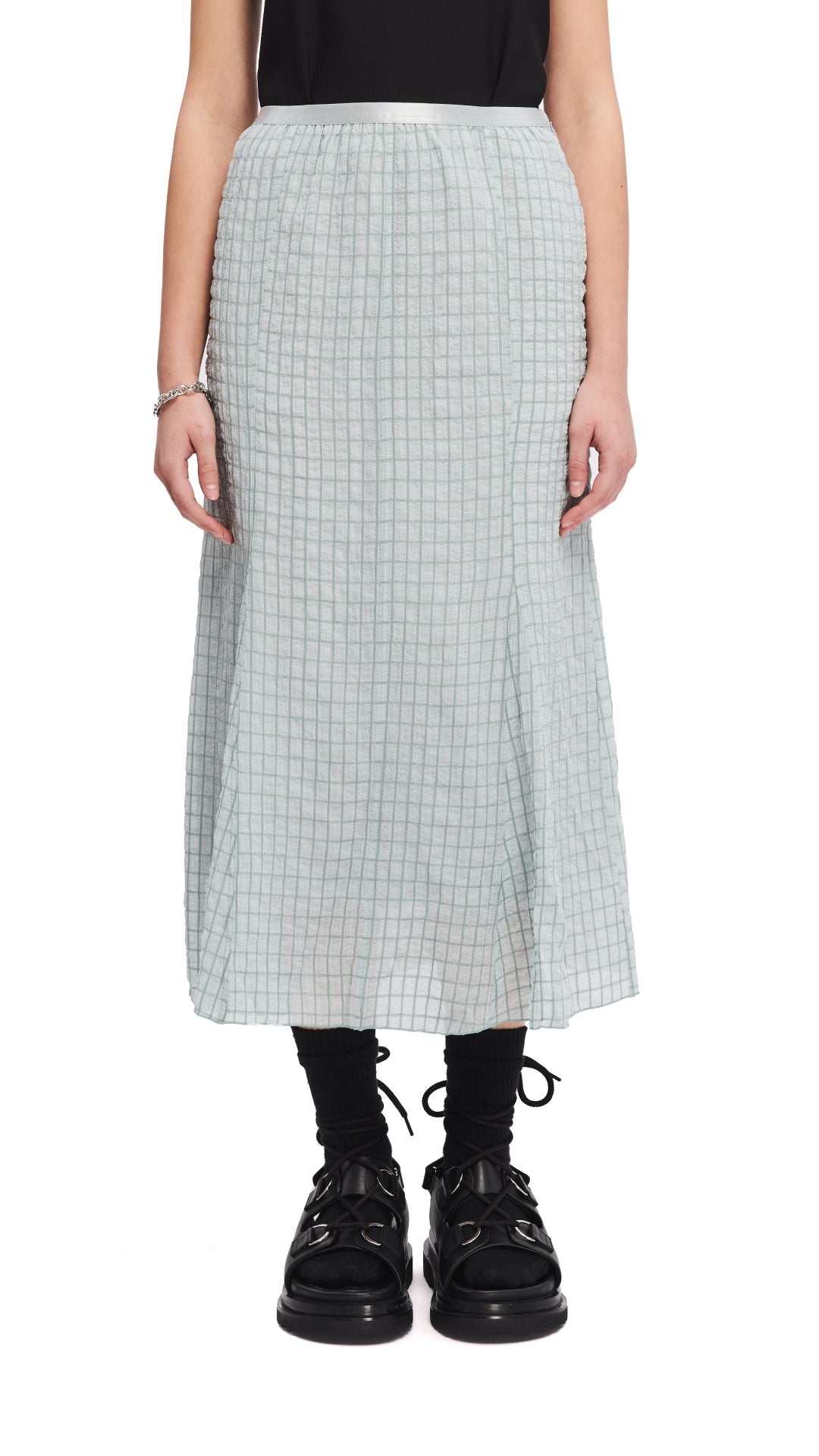 Elegant Wrinkle Chiffon Skirt for Women - Flowy A-Line Midi Skirt with Side Slit - Perfect for Summer, Parties & Casual Wear