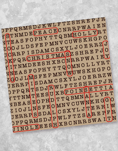 Holiday Word Search Beverage Napkins - 40 Count Party Napkins for Christmas, New Year & Thanksgiving Celebrations - Perfect for Festive Gatherings, Dinner Parties & Holiday Decor