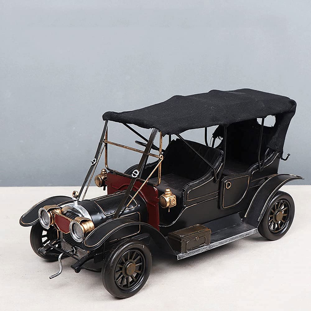 Vintage Classic Car Model - Antique Tin Metal Static Toy for Boys & Adults | Retro Desktop Decor, Handicraft Collection, Unique Gift Idea for Car Enthusiasts | Perfect for Home Office Display, Man Cave Decor, and Collectors Showcase