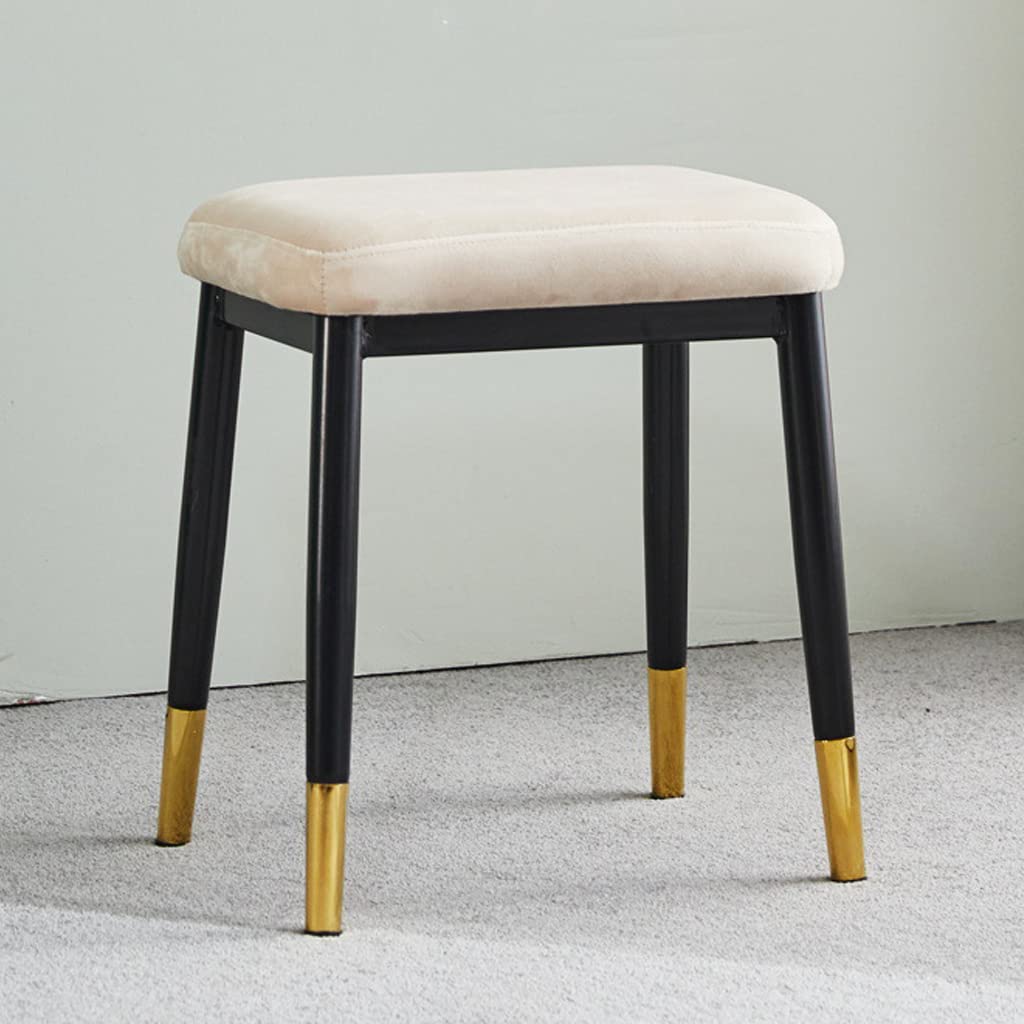 Vanity Stool with Padded Cushion - Carbon Steel Makeup Chair for Women & Girls - Durable Beauty Seat with Strong Load-Bearing Capacity - Perfect for Dressing Table, Bedroom, Salon & Makeup Studio
