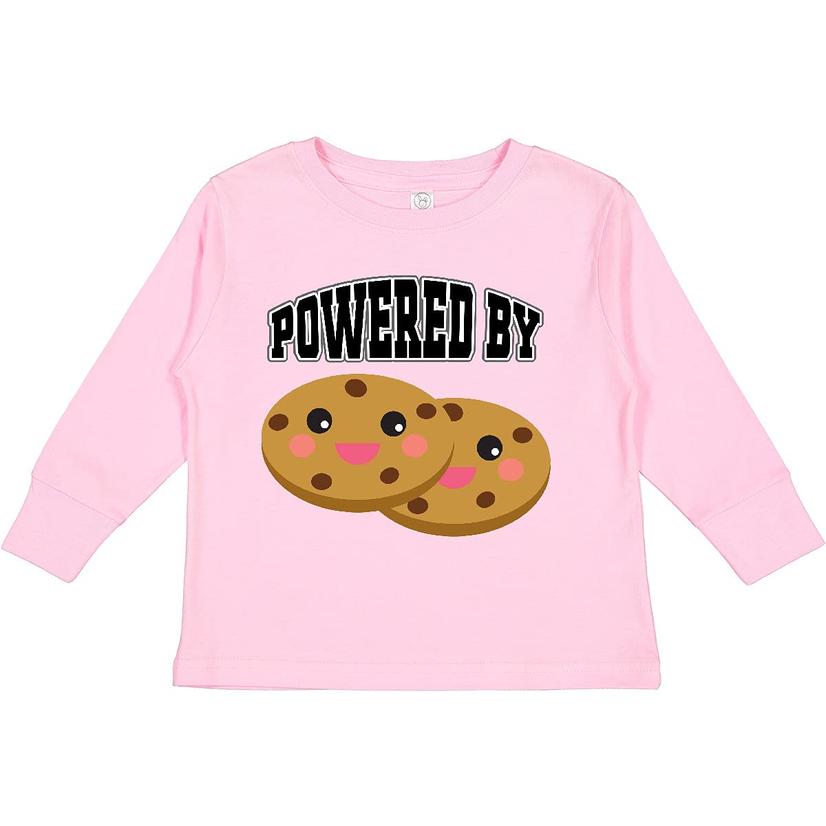 Inktastic Powered by Cookies Toddler Long Sleeve T-Shirt - Soft Cotton Kids Tee for Boys & Girls - Cute Graphic Design for Playdates, Daycare & Family Outings
