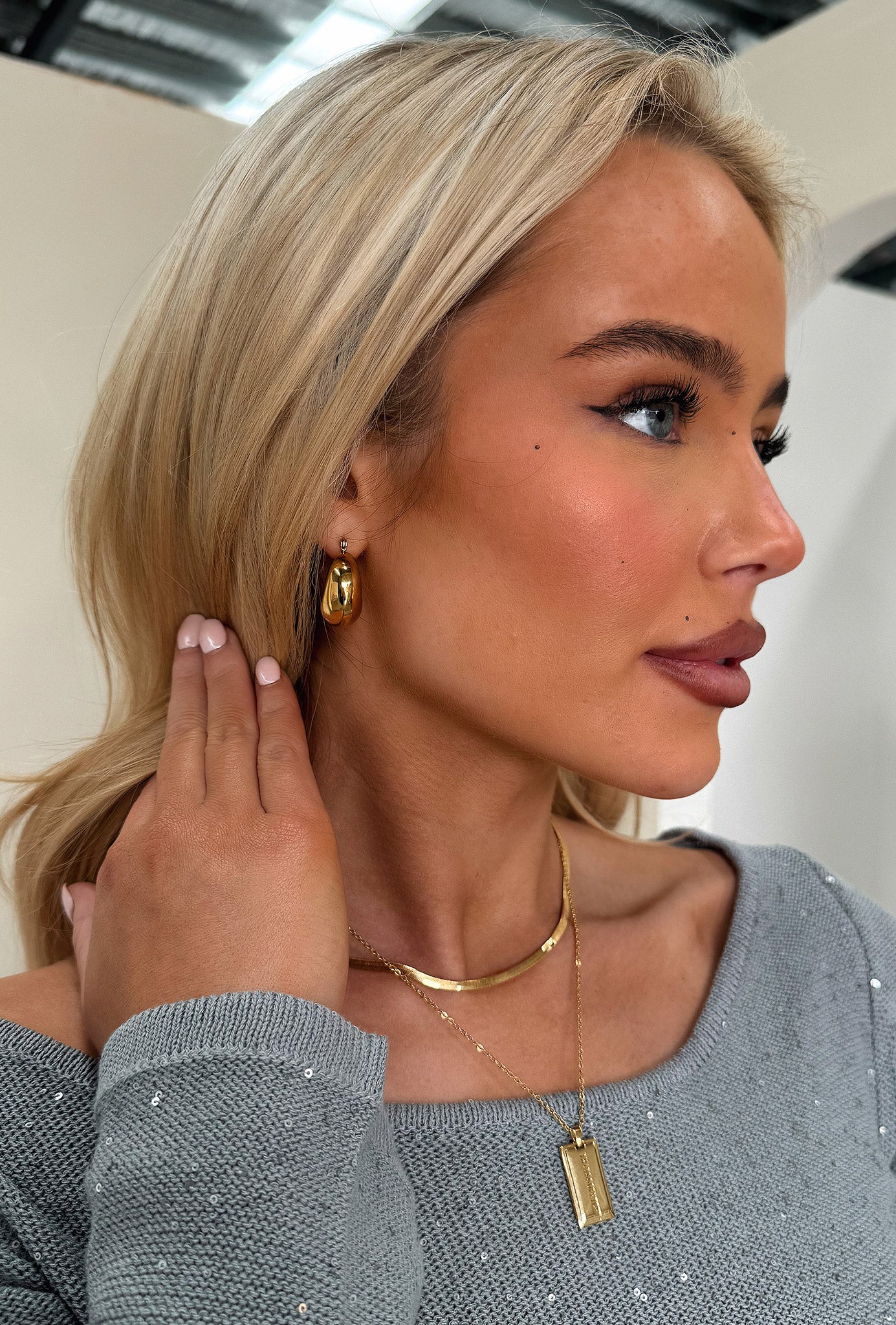 18K Gold Plated Concetta Hoops - Elegant Dangle Earrings for Women, Perfect for Parties, Weddings & Everyday Wear
